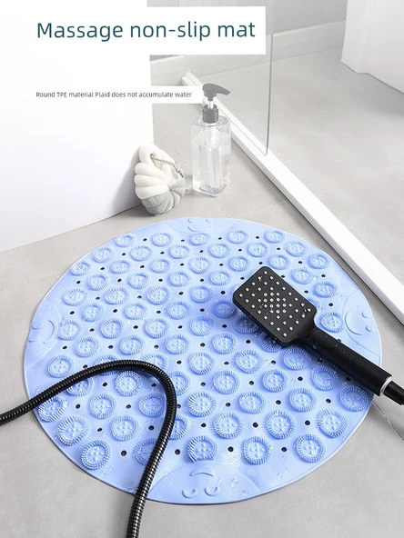 Vantuzlu Kaymaz PVC Banyo Paspası - 30x30cm - Koyu Gri - 6