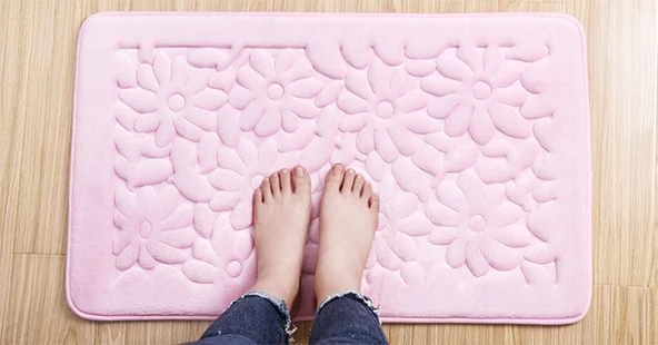 Kaymaz Lavabo Önü Banyo Paspası - Pembe (45x75 cm) - 10