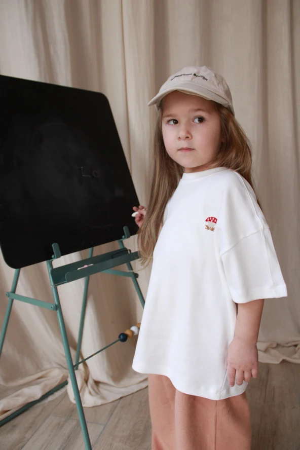 Mantar Nakışlı Oversize T-shirt - Resim 3