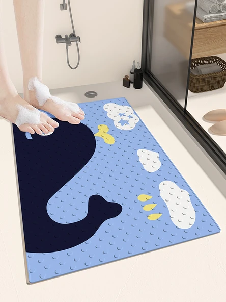 Çizgili Diatomit Kaymaz Banyo Paspası - 40x70cm - Yıkanan Kurbağa - 2