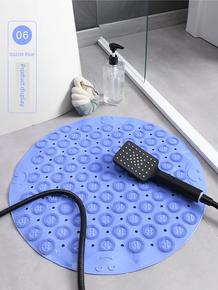 Vantuzlu Kaymaz PVC Banyo Paspası - 30x30cm - Koyu Gri - 2