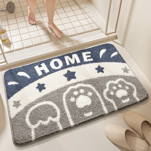 Çizgi Film Banyo Paspası 50x80cm Sevimli Pati Kaymaz Halı