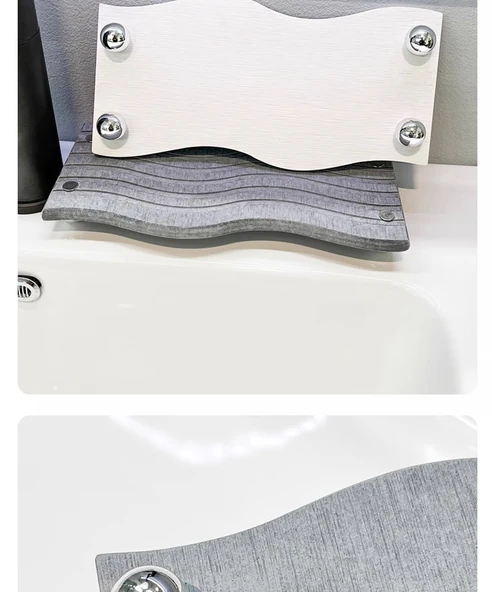 Diyatomit Emici Banyo Matı - Orta Gri 30x11x0.9cm Bank Dalga Desenli - 12