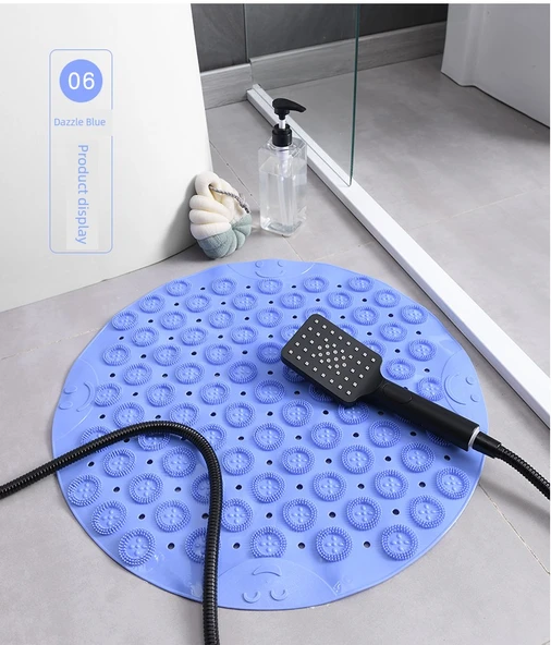 Vantuzlu Kaymaz PVC Banyo Paspası - 30x30cm - Koyu Gri - 8