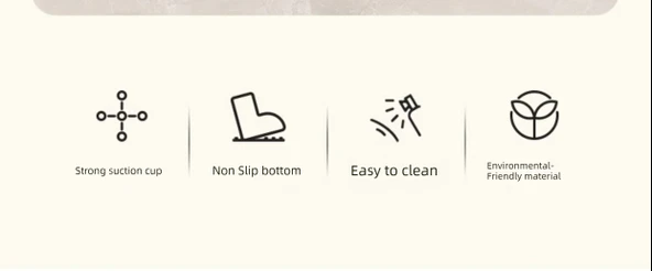 Kaymaz Yuvarlak PVC Banyo Paspası - 65x65cm - Garip Köpek-1 - Resim 10