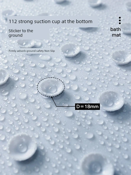 Kaymaz Yuvarlak PVC Banyo Paspası - 65x65cm - Garip Köpek-1 - Resim 5