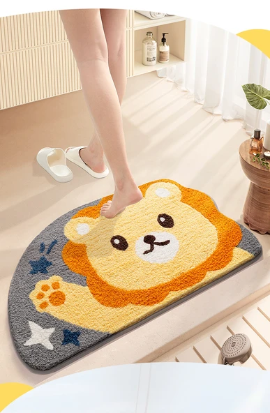 Çizgi Film Desenli Emici Banyo Paspası 45x75cm - Nebula Ayı - 10