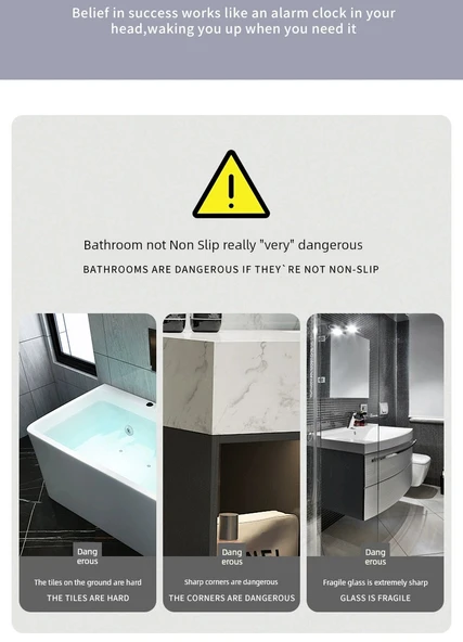 Kaymaz Banyo Halısı - 120x80cm Uzay Grisi Atmosfer Kabarcıklı - 7