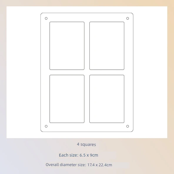Akrilik Koleksiyonluk Eşya Standı - 4 Kare (6.5x9cm)