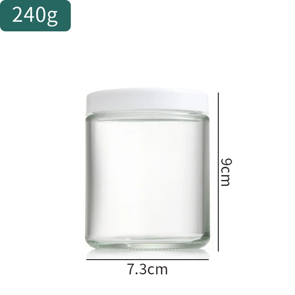 DIY Aromaterapi Mum Cam Bardak - Kapaklı - Soya Wax Haznesi - 200g Şeffaf