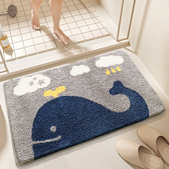 Çizgi Film Desenli Emici Kaymaz Banyo Paspası - 50x80cm Mutlu Gezintiler