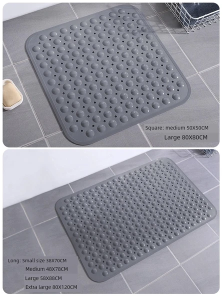 Kaymaz Banyo Halısı - 120x80cm Uzay Grisi Atmosfer Kabarcıklı - 4