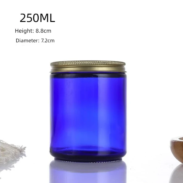 DIY Aromaterapi Mum Cam Bardak - Kapaklı - Soya Wax Haznesi - 200g Şeffaf - 12
