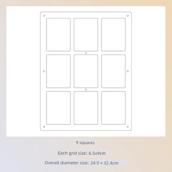 Akrilik Koleksiyonluk Eşya Standı - 9 Kare (6.5x9cm)