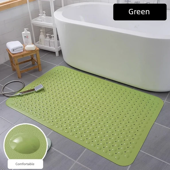 Kaymaz Banyo Halısı - 78x48cm Büyük Yeşil Kabarcıklı