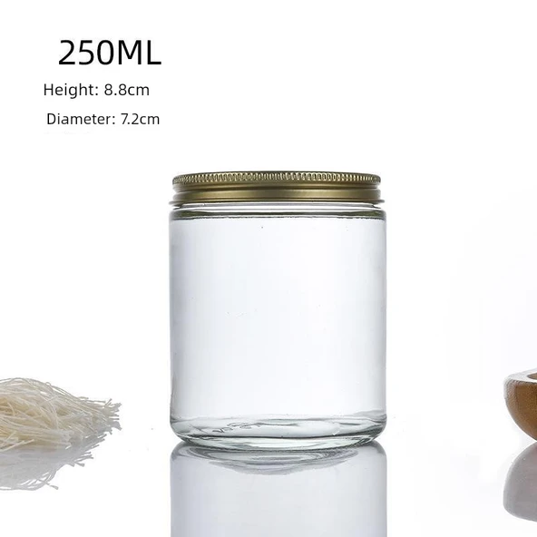 DIY Aromaterapi Mum Cam Bardak - Kapaklı - Soya Wax Haznesi - 200g Şeffaf - 11