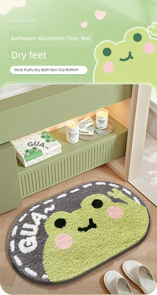 Çizgi Film Desenli Emici Kaymaz Banyo Paspası - 50x80cm Utangaç Küçük Panda - 8