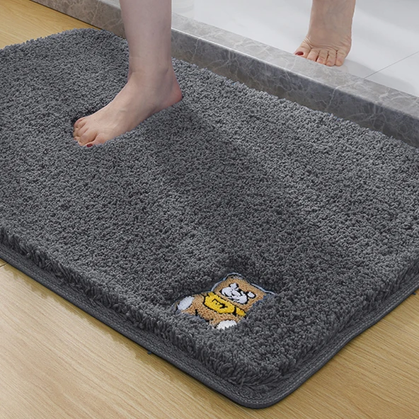 Emici Banyo Paspası - 60x90cm - Gri