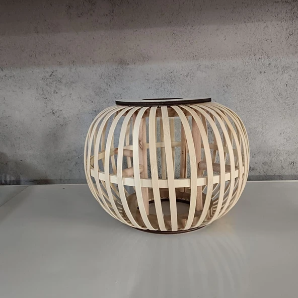 Bambu Fener - Balkabağı Şekilli - 20cm