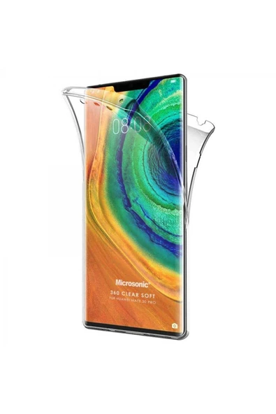 Buffay Huawei Mate 30 Pro Çift Taraflı Silikon Kılıf Şeffaf