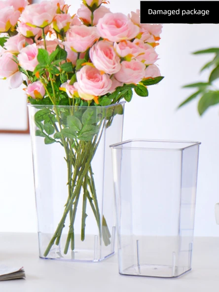 Taşınabilir Yuvarlak Şeffaf Çiçek Kovası Orta 1 - Büyük - Resim 2