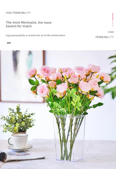 Taşınabilir Yuvarlak Şeffaf Çiçek Kovası Orta 1 - Büyük - Resim 8