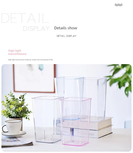 Taşınabilir Yuvarlak Şeffaf Çiçek Kovası Orta 1 - Büyük - Resim 12