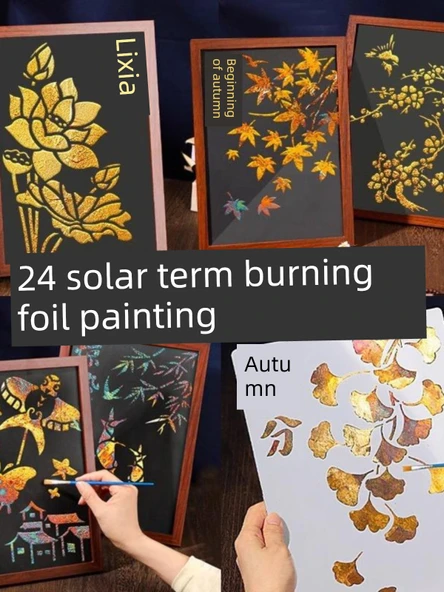 Kendin Yap Altın Varak Boyama Seti - Küçük Dolu - Resim 2