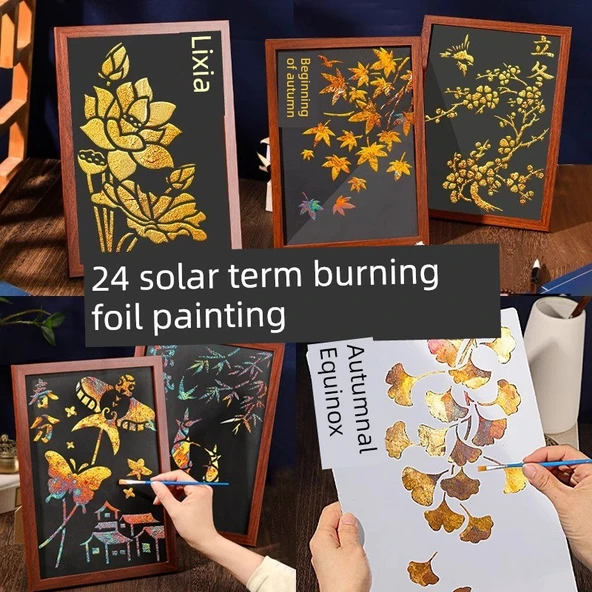 Kendin Yap Altın Varak Boyama Seti - Küçük Dolu - Resim 7