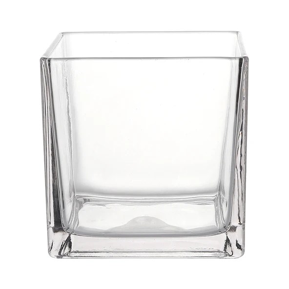 Minimalist Kare Cam Kaplumbağa Saksı - Kare 8*8cm (Kalınlaştırılmış) 2'li Paket - 6