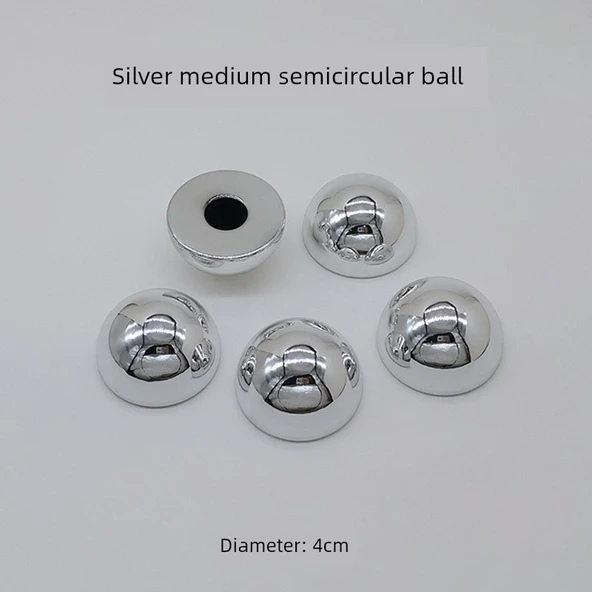 Reçine Duvar Dekoru - Gümüş Orta Boy Yarım Küre 1'li Paket