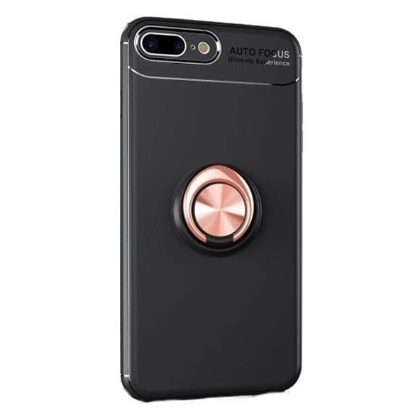 Gpack Apple iPhone 7 Plus Kılıf Ravel Mıknatıslı Yüzüklü Arka KapakNano Koruyucu