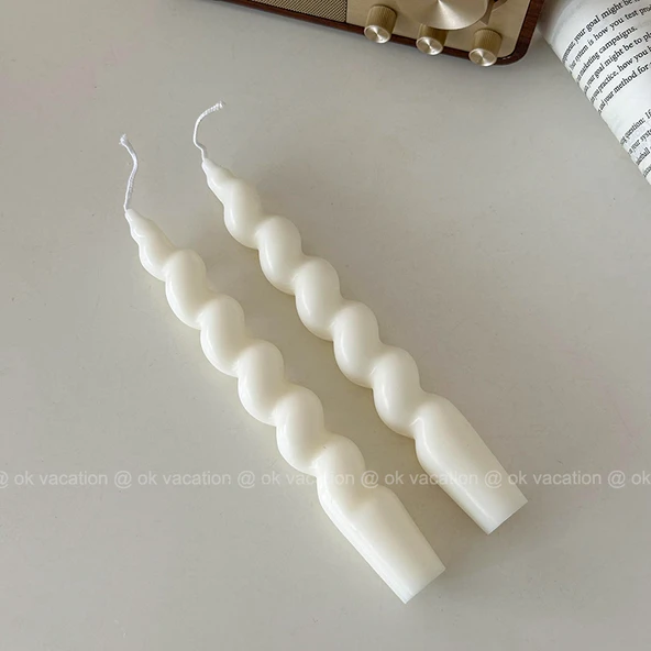 Mat Spiral Mum - Fildişi Beyazı (2'li Paket)