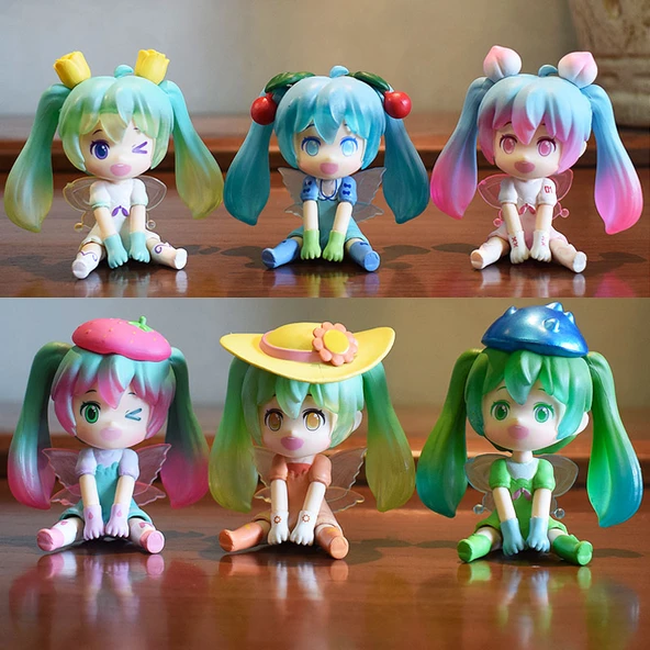 Anime Meyve Kız Hatsune Kör Kutu Model Figür - 6 İlk Meyve Kız + Hediye Kutusu - Basit