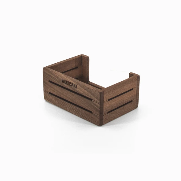 Woodsaka 3Line Kartvizit Kutusu - Ceviz - 11cm x 7.8cm x 4.5cm - 4