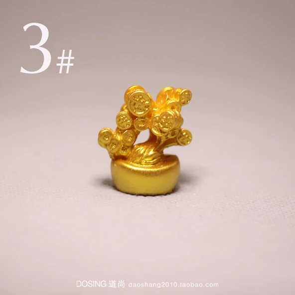 Reçine Altın Külçe Para Ağacı Model - No. 3 (Tekli Paket, 2-4cm)