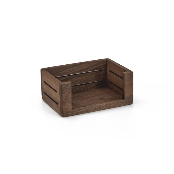 Woodsaka 3Line Kartvizit Kutusu - Ceviz - 11cm x 7.8cm x 4.5cm
