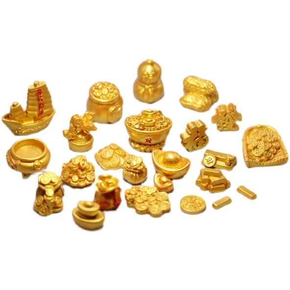 Reçine Altın Külçe Para Ağacı Model - No. 27 (Tekli Paket, 2-4cm) - 2