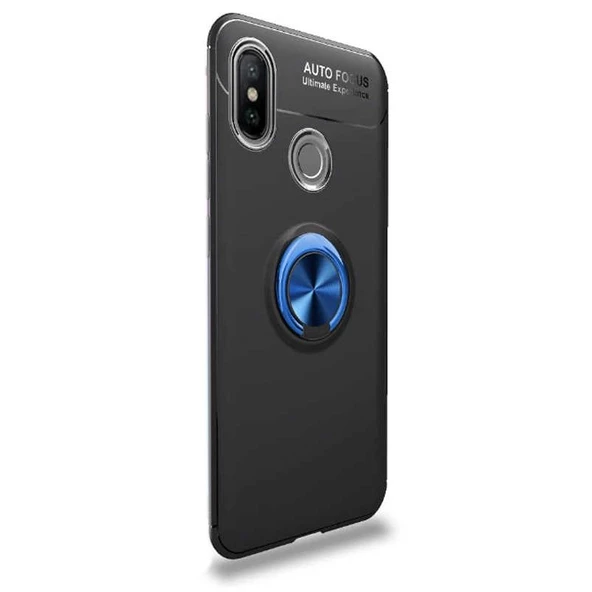 Gpack Xiaomi Mi A2 Lite Kılıf Ravel Yüzüklü Mıknatıslı SilikonNano Glass - Resim 5