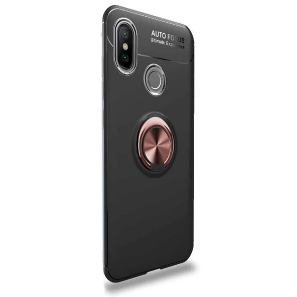 Gpack Xiaomi Mi A2 Lite Kılıf Ravel Yüzüklü Mıknatıslı Silikon