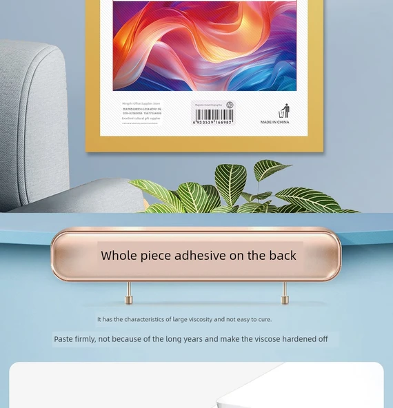 Manyetik Çerçeve Sticker - 50x70 cm - 2'li Paket (Altın/Gümüş) - 9