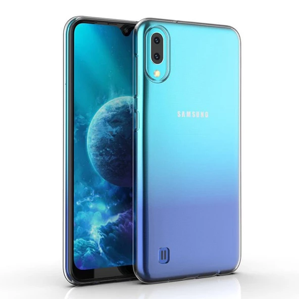 Gpack Samsung Galaxy M10 Kılıf 02 mm Silikon İnce Arka KapakNano Glass