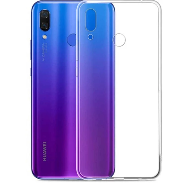 Gpack Huawei P Smart 2019 Kılıf Süper Silikon Yumuşak KorumaNano Glass