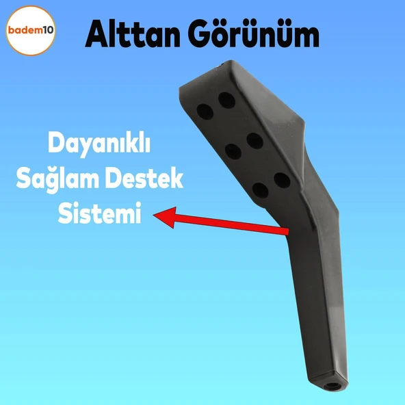 Logan 19 Cm Siyah Altın 4 Adet Set Mobilya Tv Ünitesi Konsol Koltuk Kanepe Destek Ayağı Ayakları M8 - 4