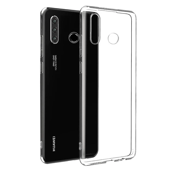 Gpack Huawei P30 Lite Kılıf Süper Silikon Yumuşak KorumaNano Glass