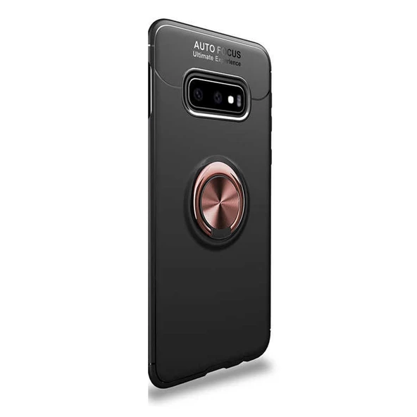 Gpack Samsung Galaxy S10e Kılıf Ravel Yüzüklü MıknatıslıRenkli Cam