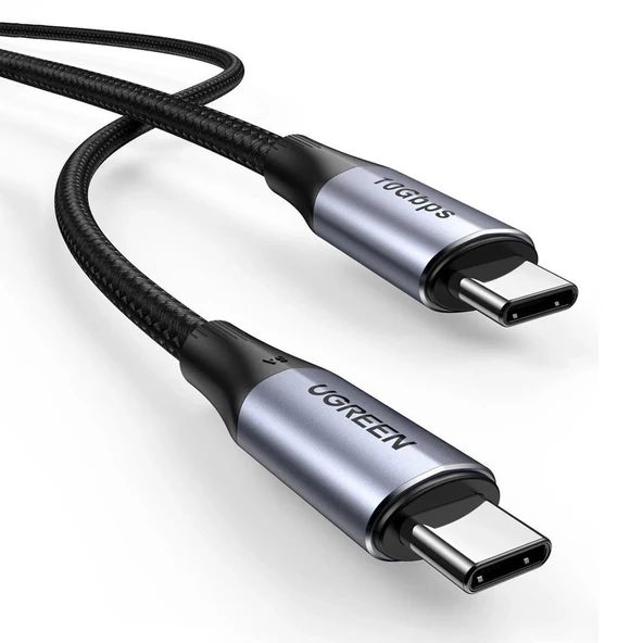 UGREEN 80150 US355 Type-C to Type-C USB 3.1 Gen2 5A 100W Thunderbolt 3 Data ve Şarj Kablosu 1metre