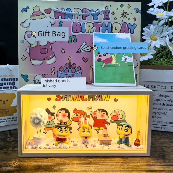 Crayon Xiaoxin Gece Lambası - A Sivri Ağızlı Küçük Yeni + Hediye Kartlı - Pilli Model