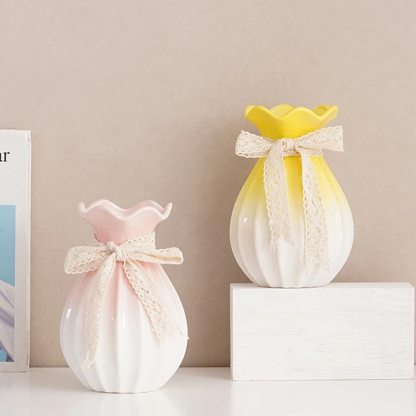 Seramik Vazo - Soft Language Orta Parlak Beyaz - Resim 2