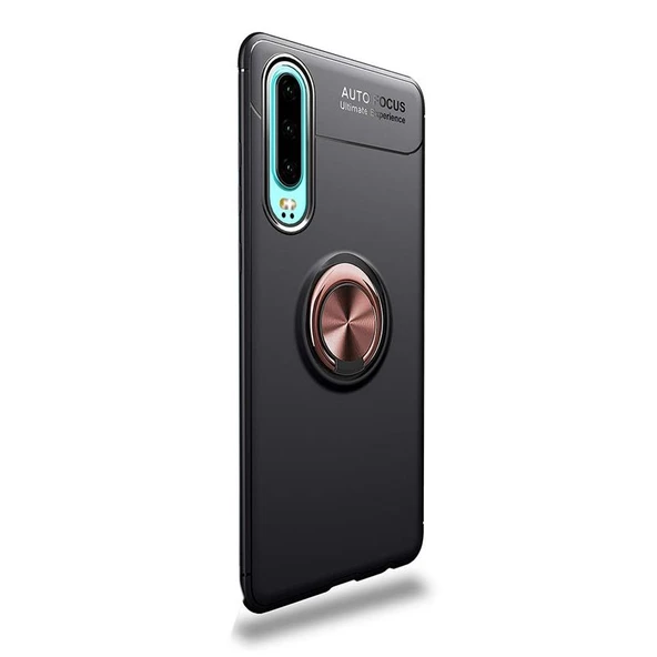 Gpack Huawei P30 Kılıf Ravel Yüzüklü Mıknatıslı Silikon